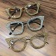 2019 Vintage cat eye Glasses frame retro Female Brand Designer gafas De Sol silver gold  Plain eye Glasses Gafas eyeglasses