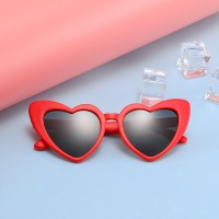 LongKeeper baby girl sunglasses for children heart 2019 TR90 black pink red heart sun glasses for kids polarized flexible uv400