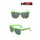 YBZ Vintage Square Novelty Mosaic Sun Glasses Unisex Pixel Sunglasses Trendy Minecraft Glasses With Case Children Gift