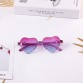Factory Wholesale Rimless Kids sunglasses 3-8 years Plastic UV400 child glasses Heart Shaped Lovely baby Girls infantil eyewear