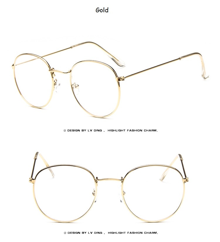2018-New-Designer-Woman-Glasses-Optical-Frames-Metal-Round-Glasses-Frame-Clear-lens-Eyeware-Black-Si-32793606071