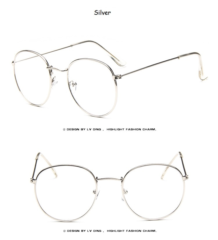 2018-New-Designer-Woman-Glasses-Optical-Frames-Metal-Round-Glasses-Frame-Clear-lens-Eyeware-Black-Si-32793606071
