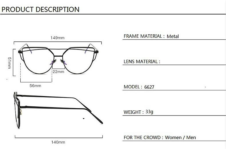 Cat-Eye-glasses-Frame-Women-Retro-Metal-Eyeglasses-Clear-Lens-Transparent-Optical-Glasses-Frame-Spec-32924298813